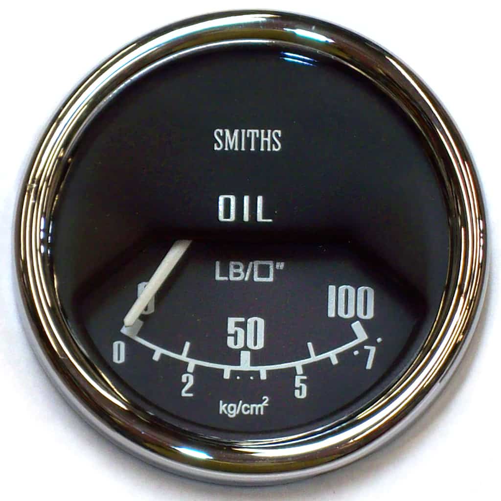 Oil Pressure Gauge, Mk2-on, Smiths, Black (13H4459)