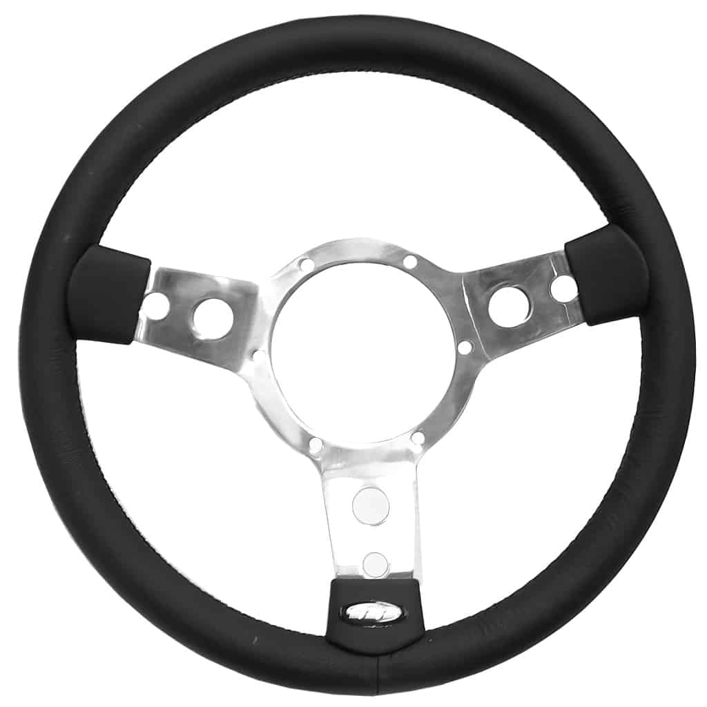 Steering Wheel, 13'' Leather, Polished Spokes