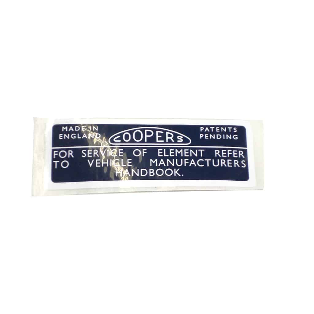 Decal, Coopers Filters (SMI0112)