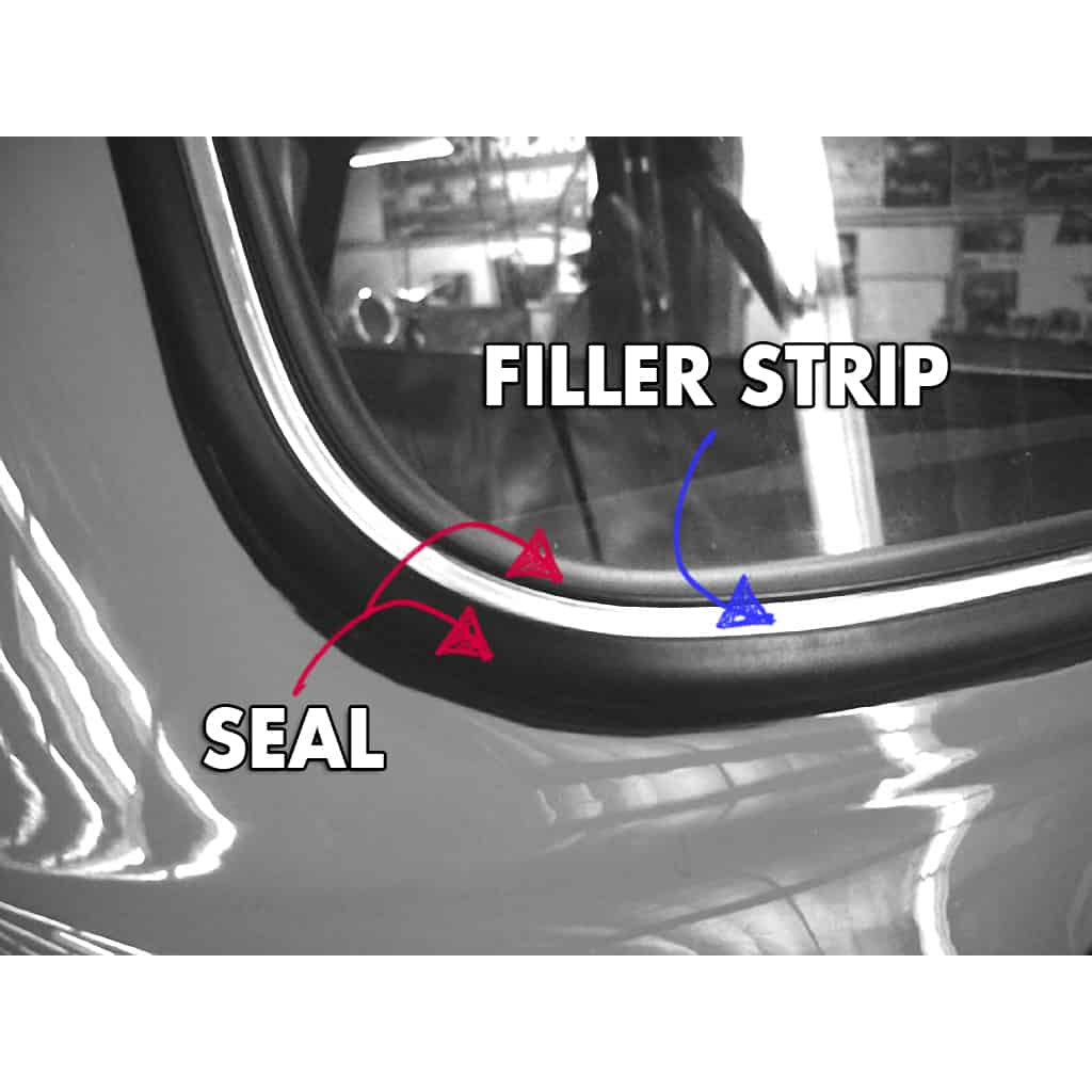 Example of installed seal with filler strip